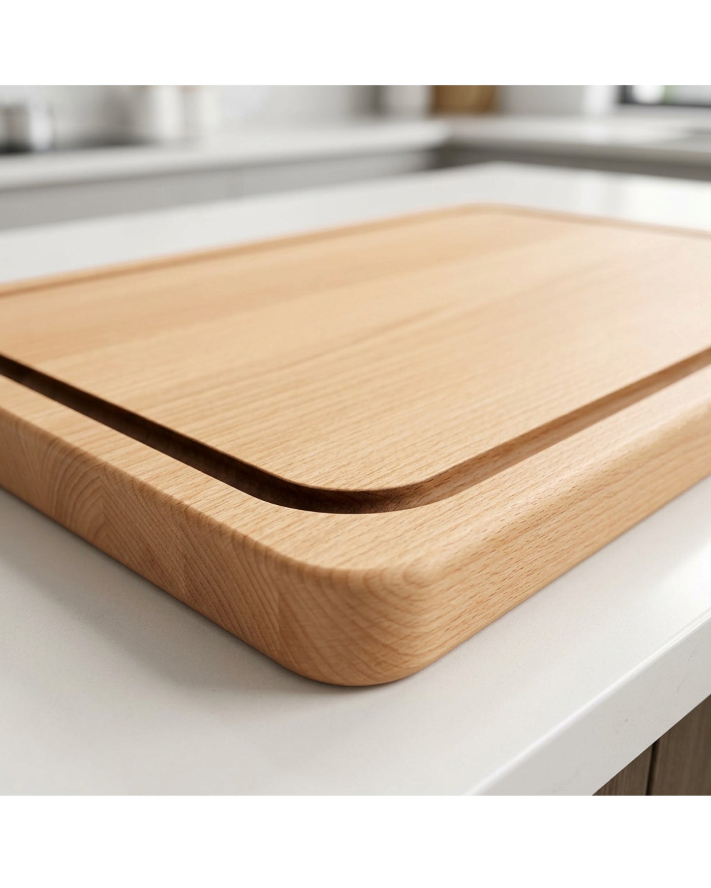 Casamy Beech Prep Cutting Board Juice Groove 16 in