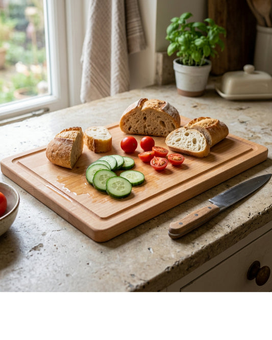 Casamy Beech Prep Cutting Board Juice Groove 16 in
