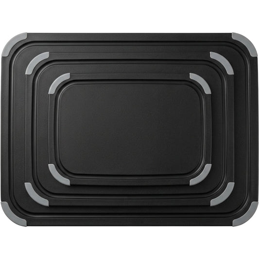 Casamy Non Slip Cutting Board Set Black 3 Piece