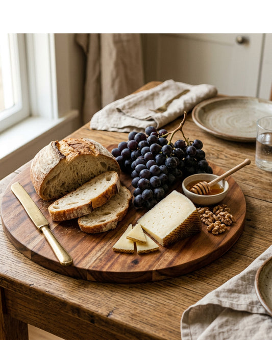 Casamy Round Acacia Serving Cutting Board 14 in